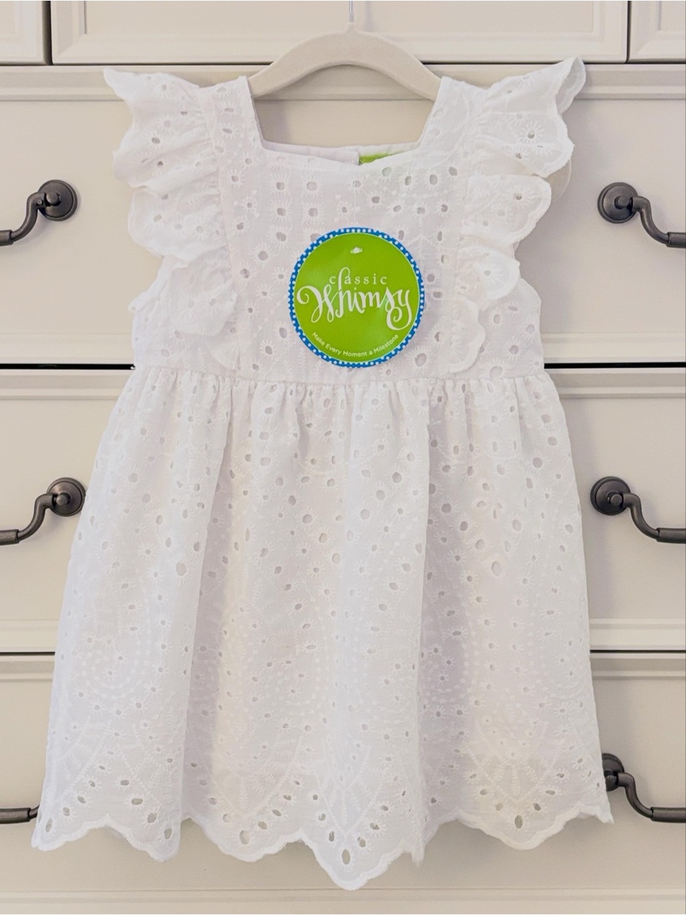 NWT Classic Whimsy White Eyelet Ruffle Dress Size 24 Months